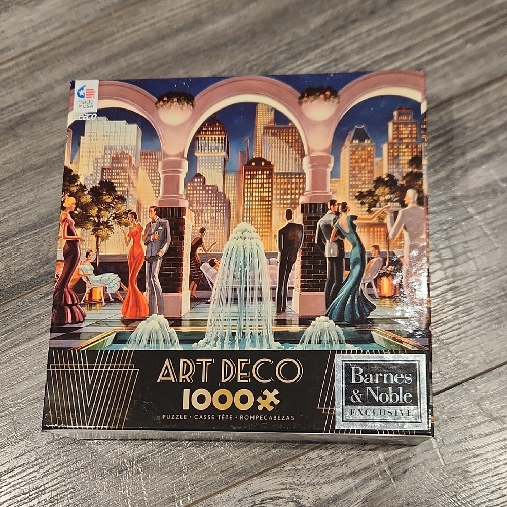 NWT Barnes & Noble Art Deco 1000pc Puzzle 27" X 20" Age 12+